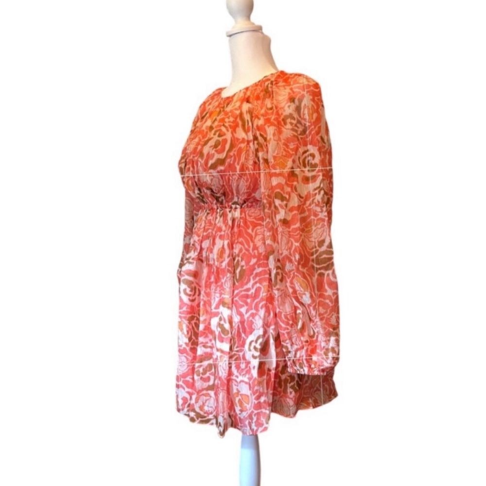 NWT Tanya Taylor’s Balloon Sleeve York Minidress. Color Guavm Multi. Size 0 - Picture 5 of 16